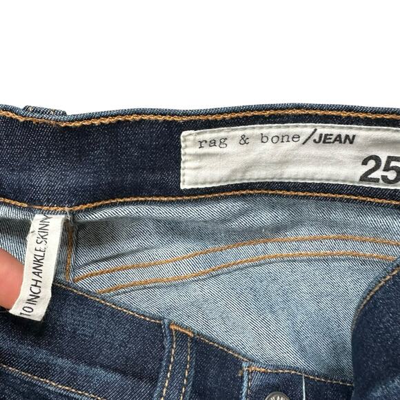 RAG & BONE Mad River 10 Inch Ankle Skinny Jeans Women's Size 25 Stretch Slimming - Picture 10 of 13
